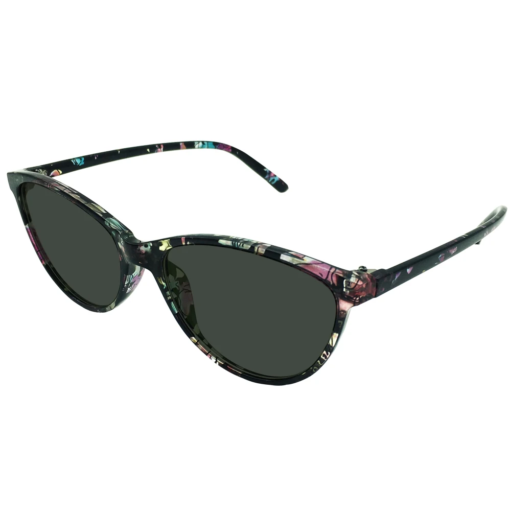 

Womens Tinted Green Polarized Cateye Distance Glasses Myopia Shortsighted Cat Eye Ladies Prescription Floral Frames Spectacles