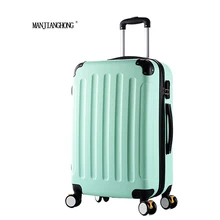 20inch Classic striped patch Trolley suitcase/rolling spinner wheels Pull Rod luggage/Women Girl traveller case boarding bag