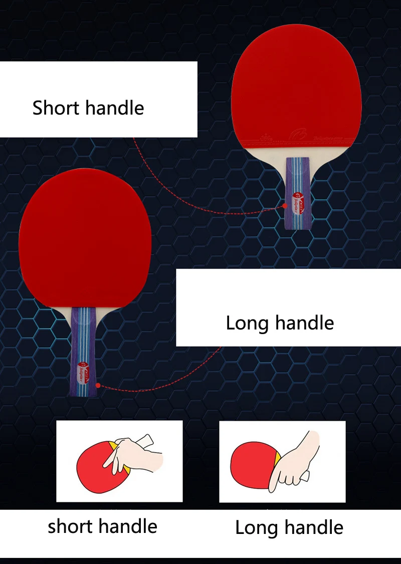 Один набор начинающих Настольный теннис летучая мышь ракетка длинная ручка пинг понг ракетка Летучая мышь прыщи с мешком шары