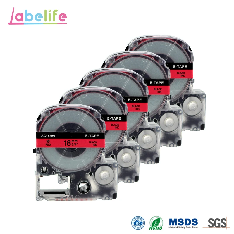 5 упаковок картриджи для этикеток Epson Labelworks 18 х8 м|tape cartridge|tape refilllabel maker tape |