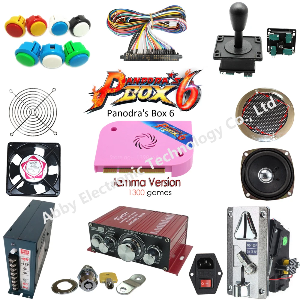 

Arcade parts Bundles kit With Joystick 1 Player 2 player button ,Pandora Box 6 Game PCB to Build Up Arcade game Machine