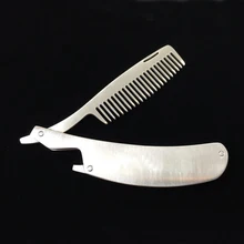 Складная расческа из нержавеющей стали, мужские расчески для бороды, карманные расчески, мини раскладные гребни
