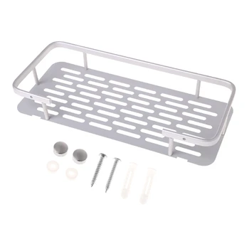 

1 Tier Wall Mounted Bathroom Shelf Shower Rack Shampoo Soap Holder Hanger