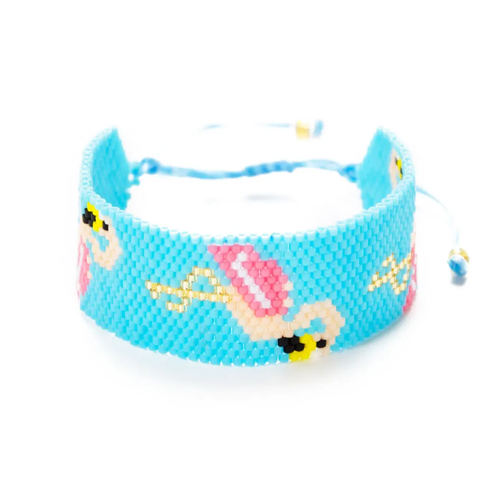 

Go2boho Flamingo Bracelet MIYUKI Blue Cuff Bracelet Pink Flamingo Pulseira Handmade Loom Jewelry 2019 Women Delicas Beads Gift