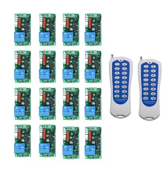 

super AC220V 1CH 10A RF Wireless Remote Control Switch System 2pcs 16CH Transmitter+16X Receivers light /lamp/ window/Garage