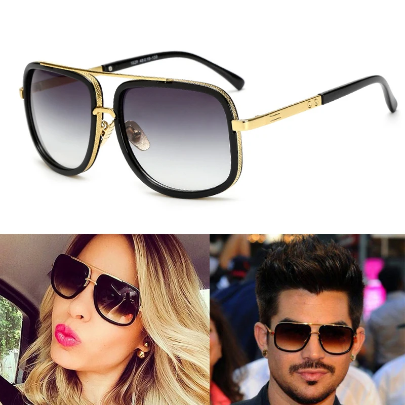 

2019 Fashion Brand designer Large frame sunglasses men Vintage women sun glasses Retro grandmaster Square Eyewear male Female