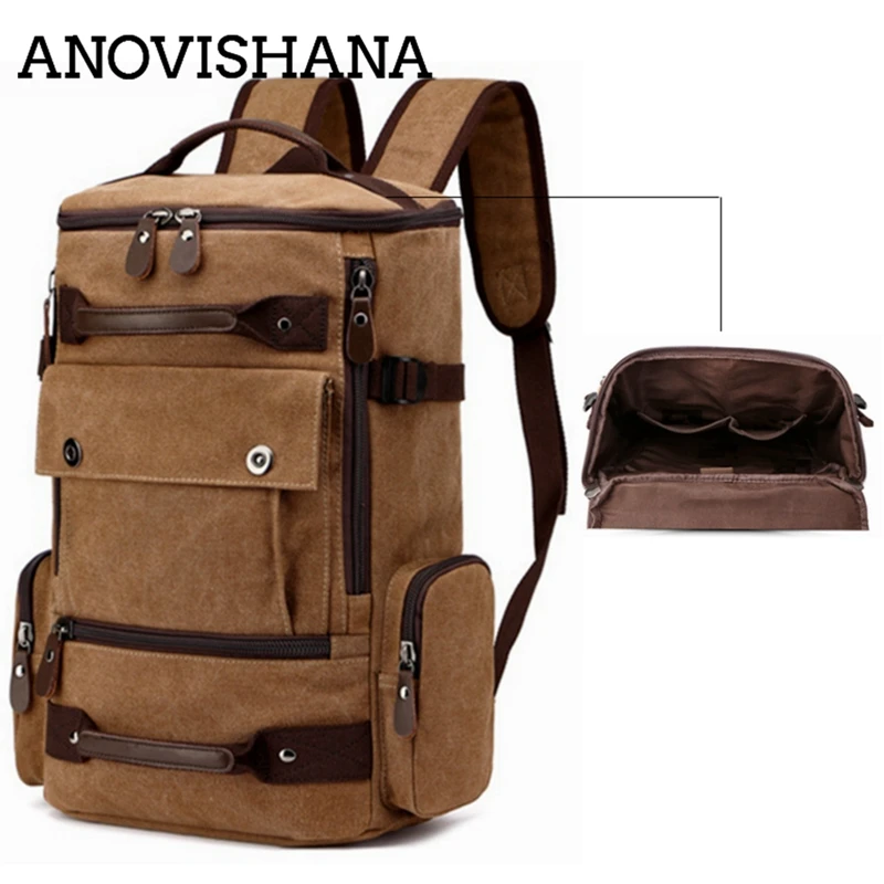 

ANOVISHANA Double Zipper Men Backpacks Travel Teenage Large Capacity Bags school Bag knapsack kanken Mochila Escolar Black