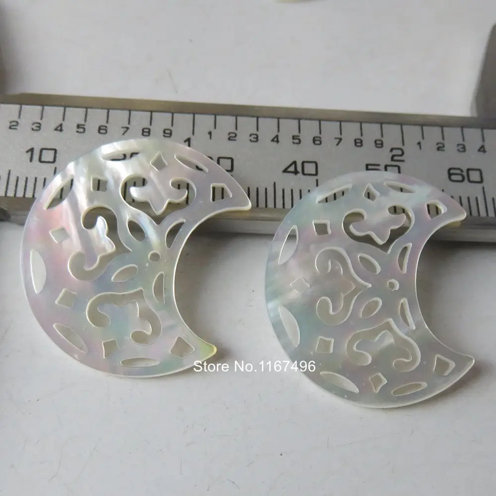

10pcs /lot Nautral Moon Cut Mother Pearl Shell Beads ,Moon Mother Pearl Shell MOP for DIY Jewelry