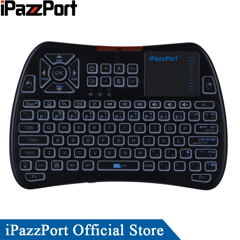 

iPazzPort 2018 New Arrival 3colors Backlight 2.4GHz Mini Wireless Keyboard Mouse with Touchpad for Android TV Box/Mini PC/Laptop