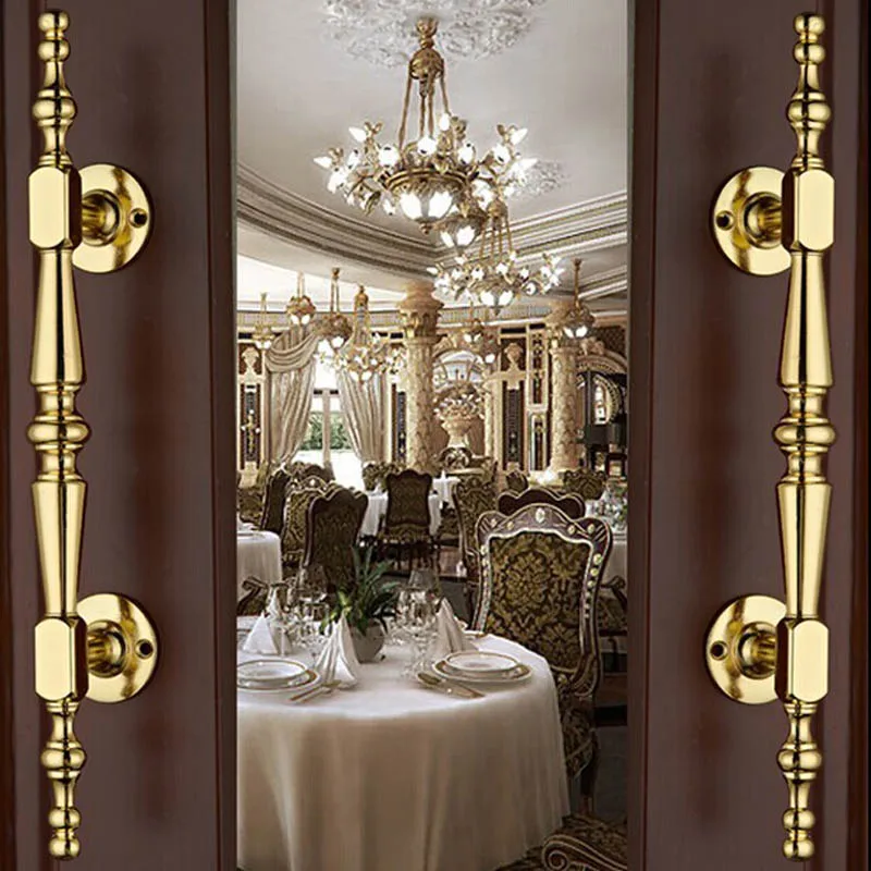 

250mm modern fashion unfold install big gate door handles shiny silver gold wood door handles Ktv Hotel Home wood door pulls