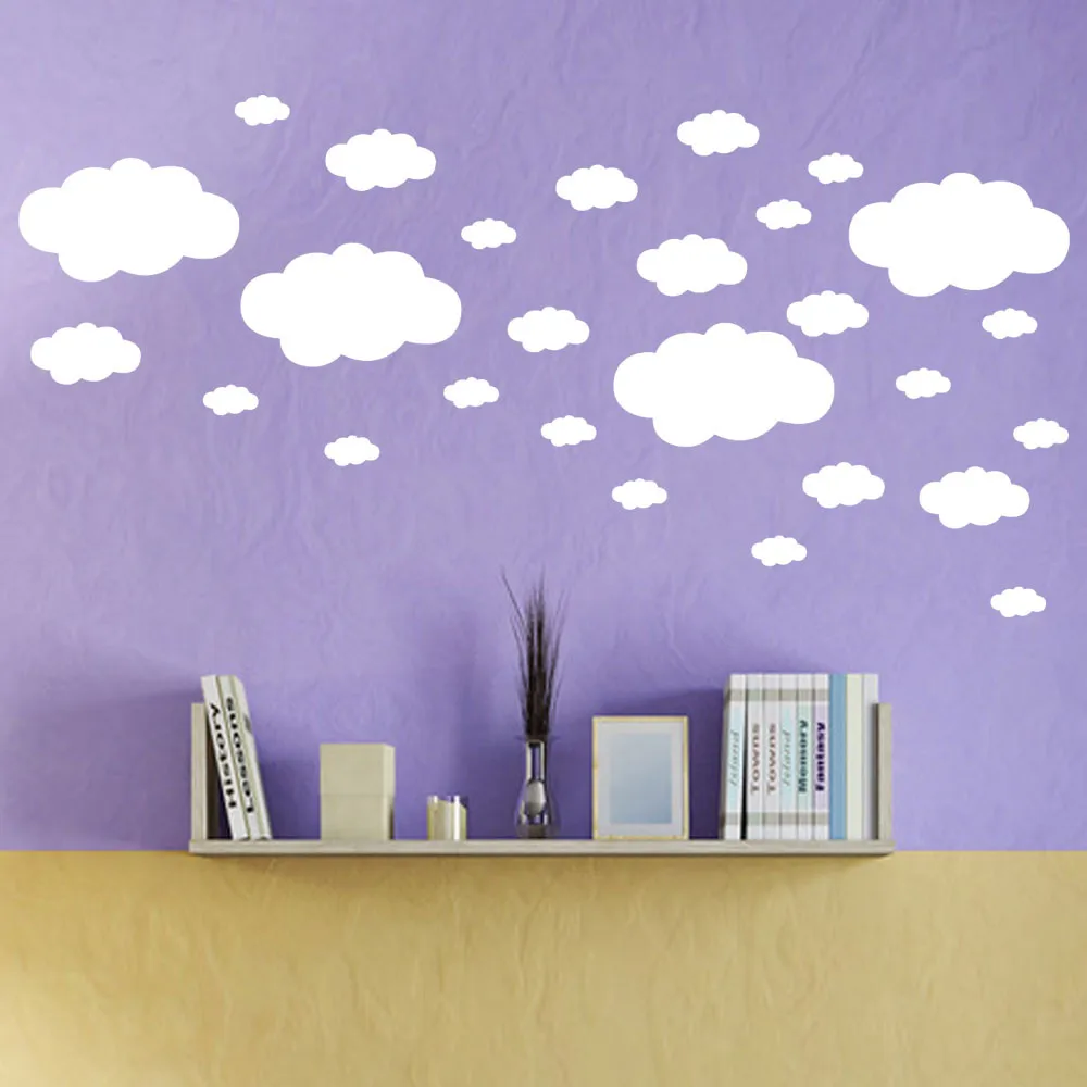

Room decoration27pcs DIY Clouds Wall Decals Children's Room Home Decoration Art Removable wall sticker#yl