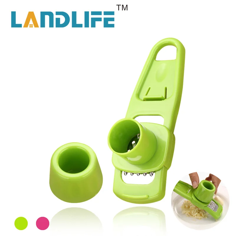 Landlife Garlic Press 2 Color Mini Ginger Grinding Grater Planer Slicer Cutter Kitchen Gadgets Accessories кухонные