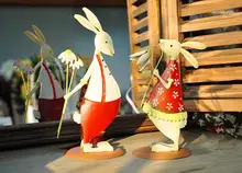 Free shipping,2pcs/set,H20cm,double Sided,Red iron rabbit Couples Decoration Marriage New Year Gift,baby room adornment,wedding