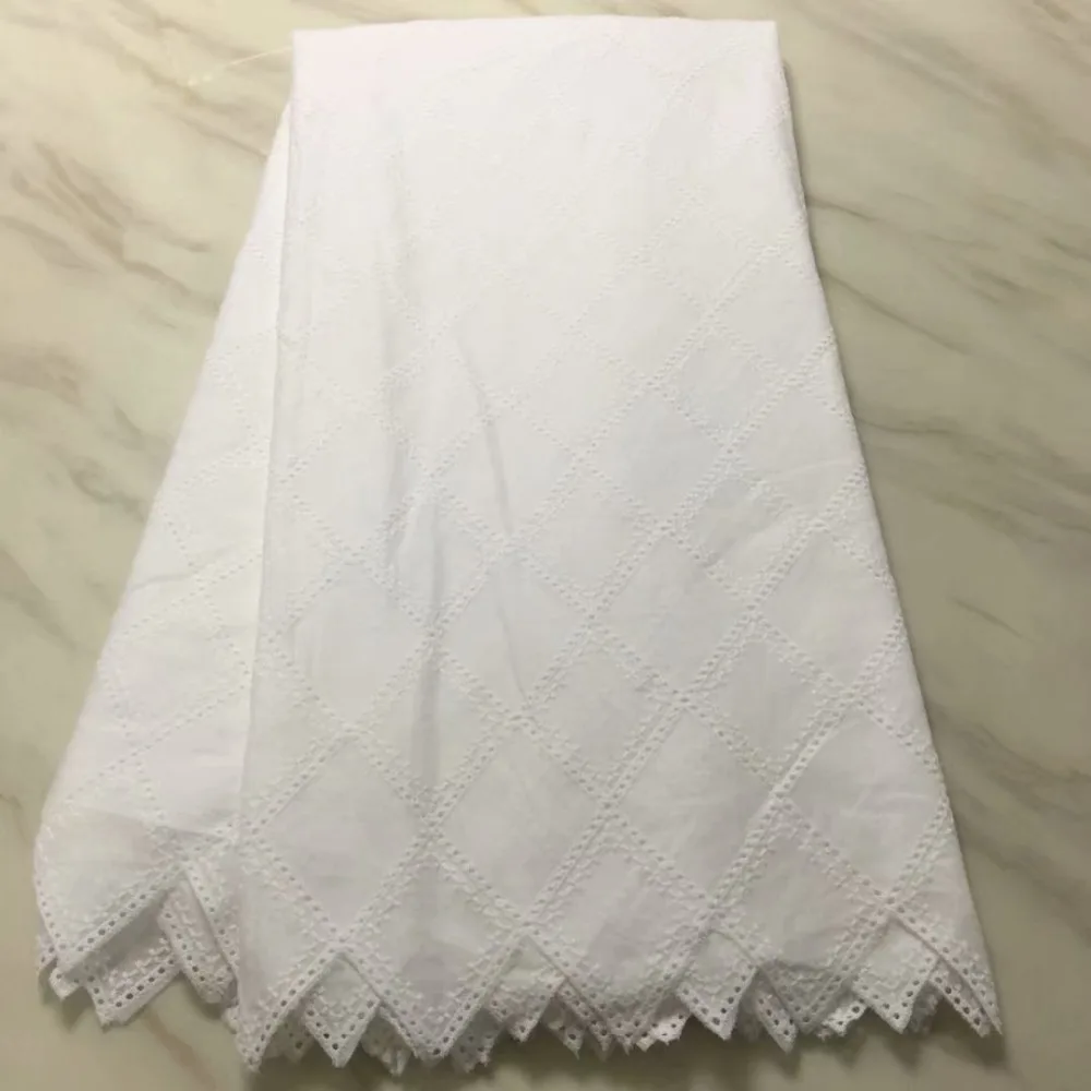 

white Latest Dry Lace Fabrics High Quality Cotton Lace Fabric Swiss Voile Lace In Switzerland African Voile Lace Fabric 5 yards