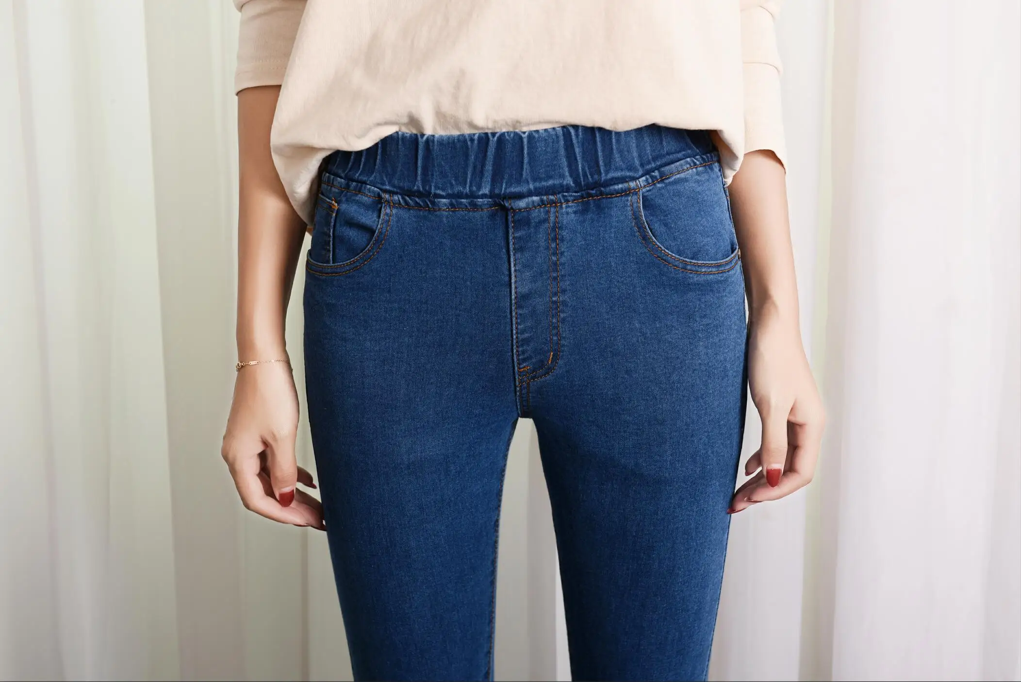 Quality Plus Size Casual Women Jeans Pant Slim Stretch Cotton Denim Trousers for woman skinny pocket mom Jeans pencil pant 6XL Quality Plus Size Casual Women Jeans Pant Slim Stretch Cotton Denim Trousers for woman skinny pocket mom Jeans pencil pant 6XL