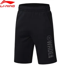 Li-Ning мужские баскетбольные шорты с карманами, 87% хлопок, 13% полиэстер, удобные спортивные шорты AKSN271 CJAS18