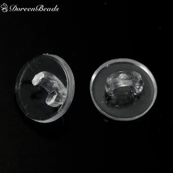 

DoreenBeads Plastic Sewing Shank Buttons Round Clear Transparent 10mm( 3/8") Dia, 20 PCs