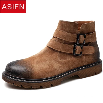 

ASIFN Men's Boots Autumn New In The Male Retro Tooling England Style Snow Short Boots Casual Suede Winter Shoes Men