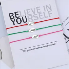 Love Forever Lucky красные Струнные Браслеты Wish для женщин мужчин пара детей цветные веревки браслеты для влюбленных ювелирные изделия Handmad