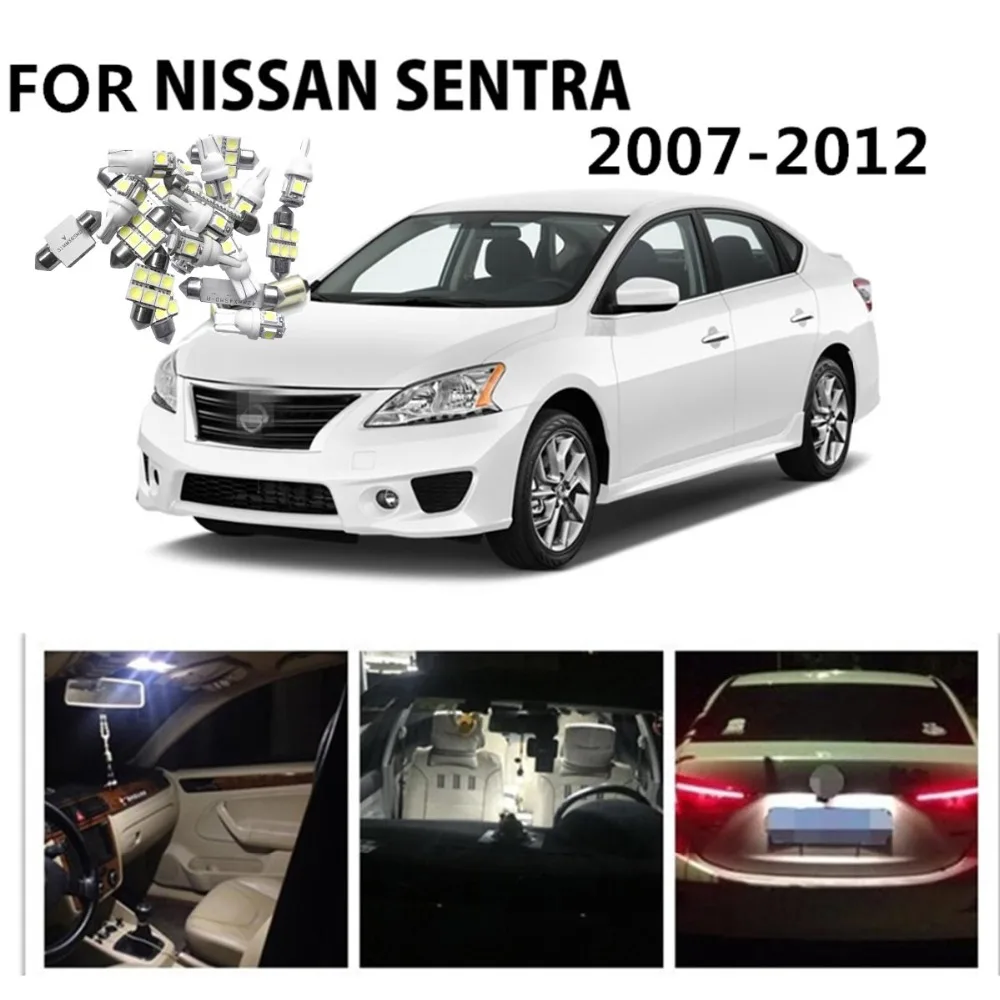 JGAUT 8pcs LED Map light License Plate light Bulbs For Nissan Sentra