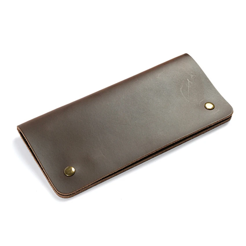 

Crazy Horse Leather Wallet Male Purse Custom Name Vintage Handmade Wallets Phone Pocket Men Genuine leather Simple Long Wallets