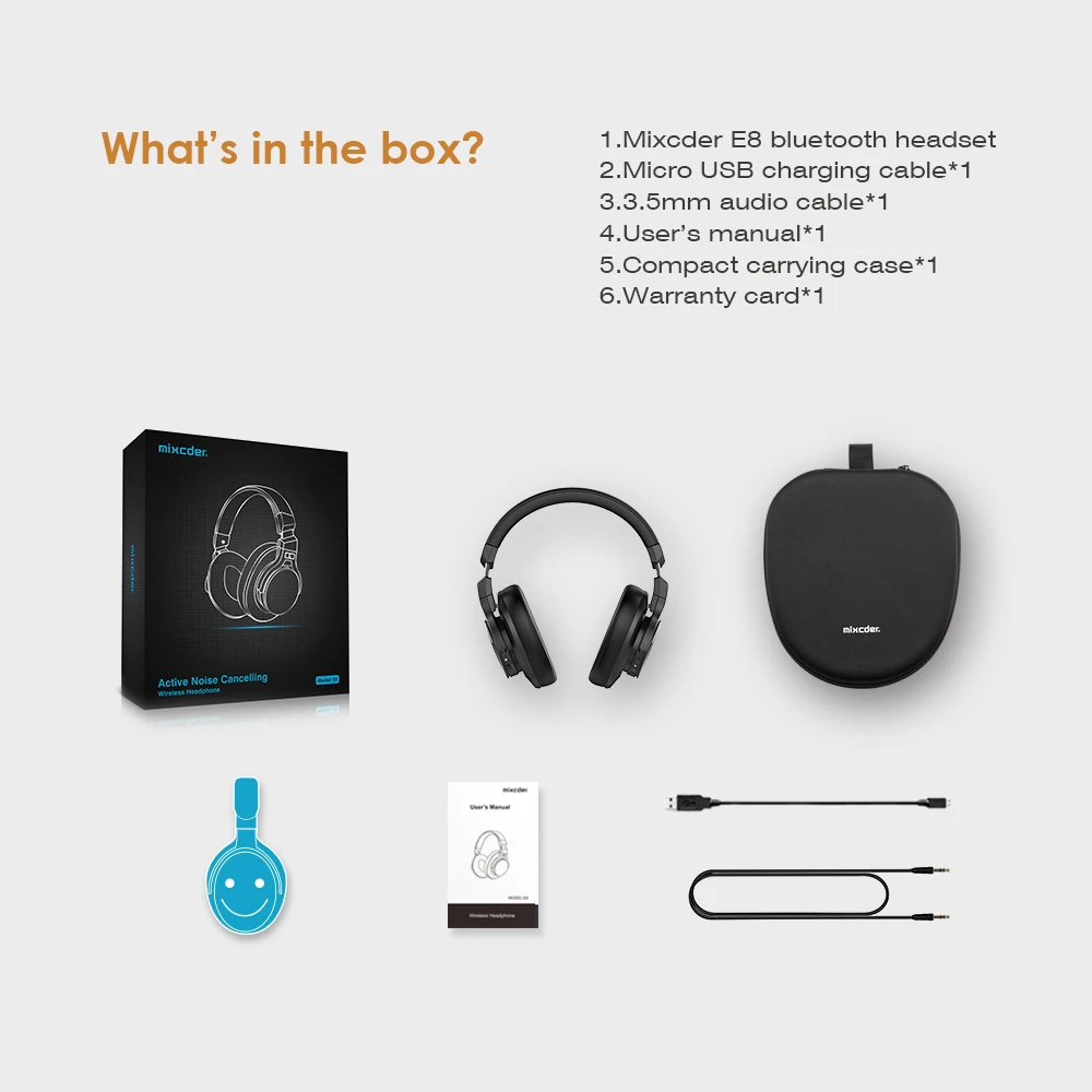Mixcder E8 Беспроводной активный Шум шумоподавления наушники Bluetooth с микрофоном за