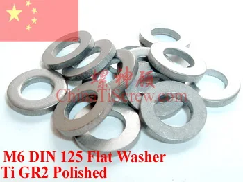 

Titanium Washer M6 Flat Washer DIN 125 Ti GR2 Polished 10 pcs