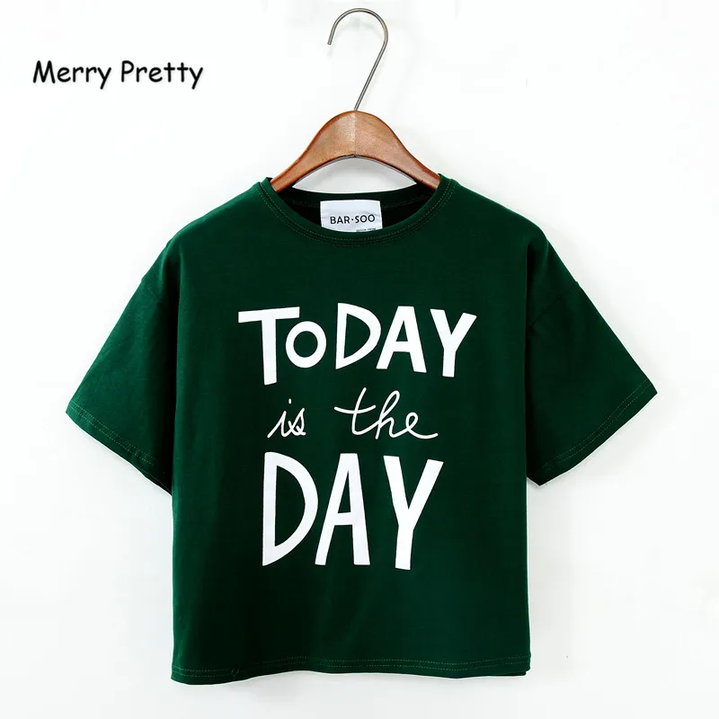 

MERRY PRETTY 5 Styles New Summer Army Green T-shirts Women Cotton Tee Tops Fashion Letter Printed Short Sleeve T shirt Female
