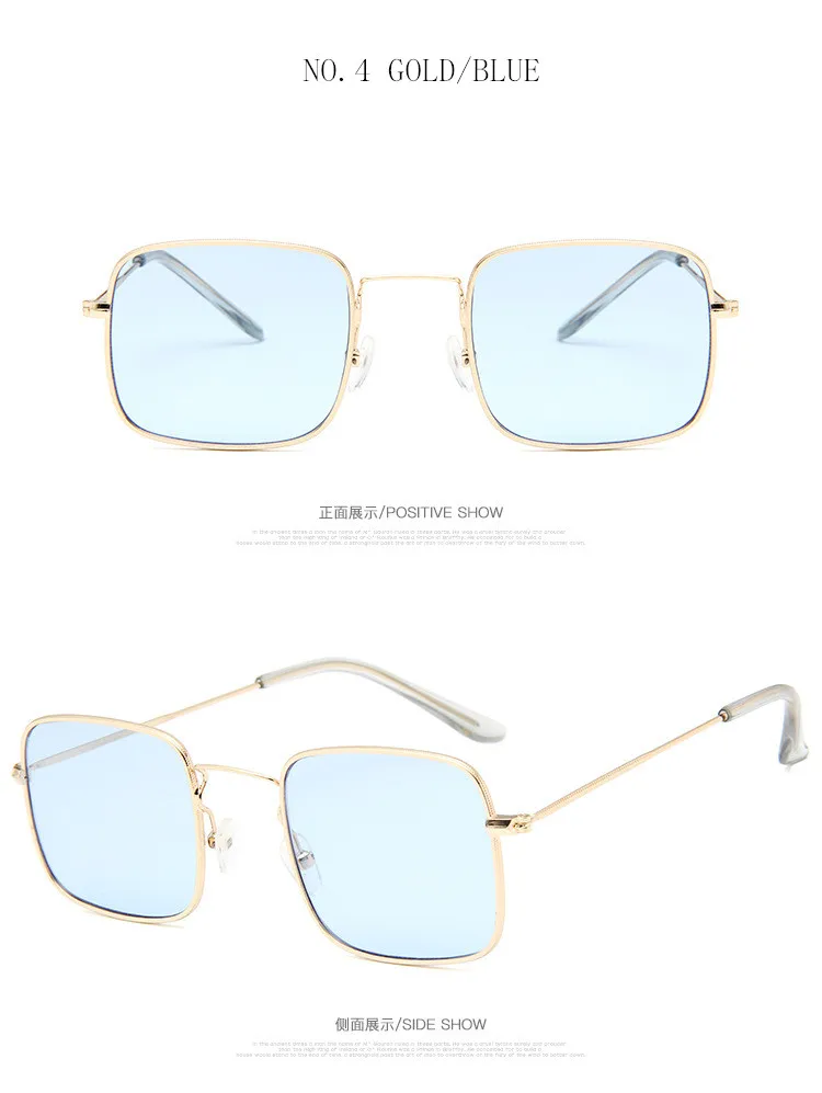 Уникальные винтажные Квадратные Солнцезащитные очки для женщин фирменный дизайн металлическая оправа океанские линзы ретро маленькие солнцезащитные очки для женщин Oculos de so UV400