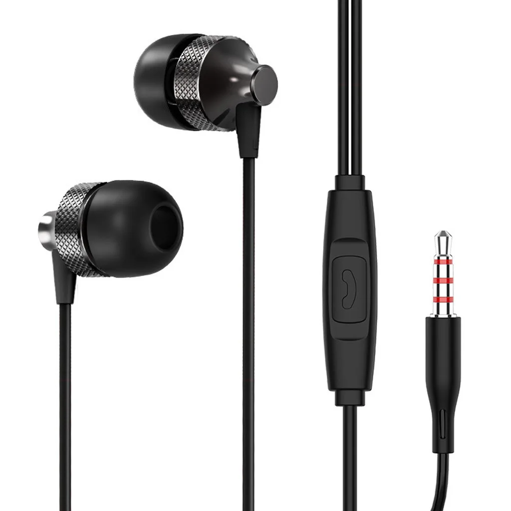 In-Ear3.5mm стерео Hifi наушники бас наушники Спортивная гарнитура с микрофоном для телефона сотовый телефон наушники - Цвет: Black