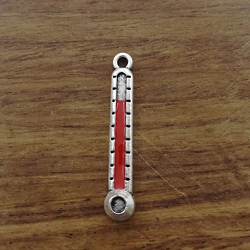 10pcs Charms thermometer 33.5*6mm Tibetan Silver Plated Pendants