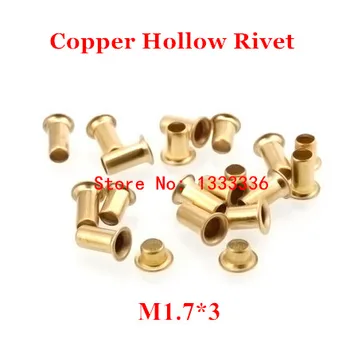 

1000pcs M1.7*3(L) Copper Hollow Rivet 1.7mm Double-sided circuit board PCB vias nails / copper corn