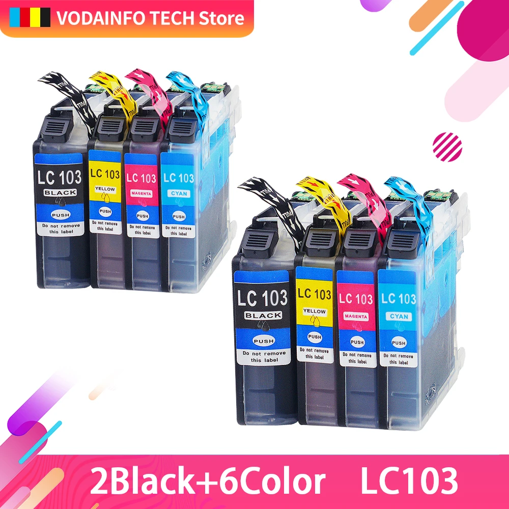 

8Pack LC103 LC 103 XL ink cartridge LC103XL for Brother MFC-J4310DW MFC-J4410DW MFC-J4510DW MFC-J4610DW MFC-J4710 J470DW