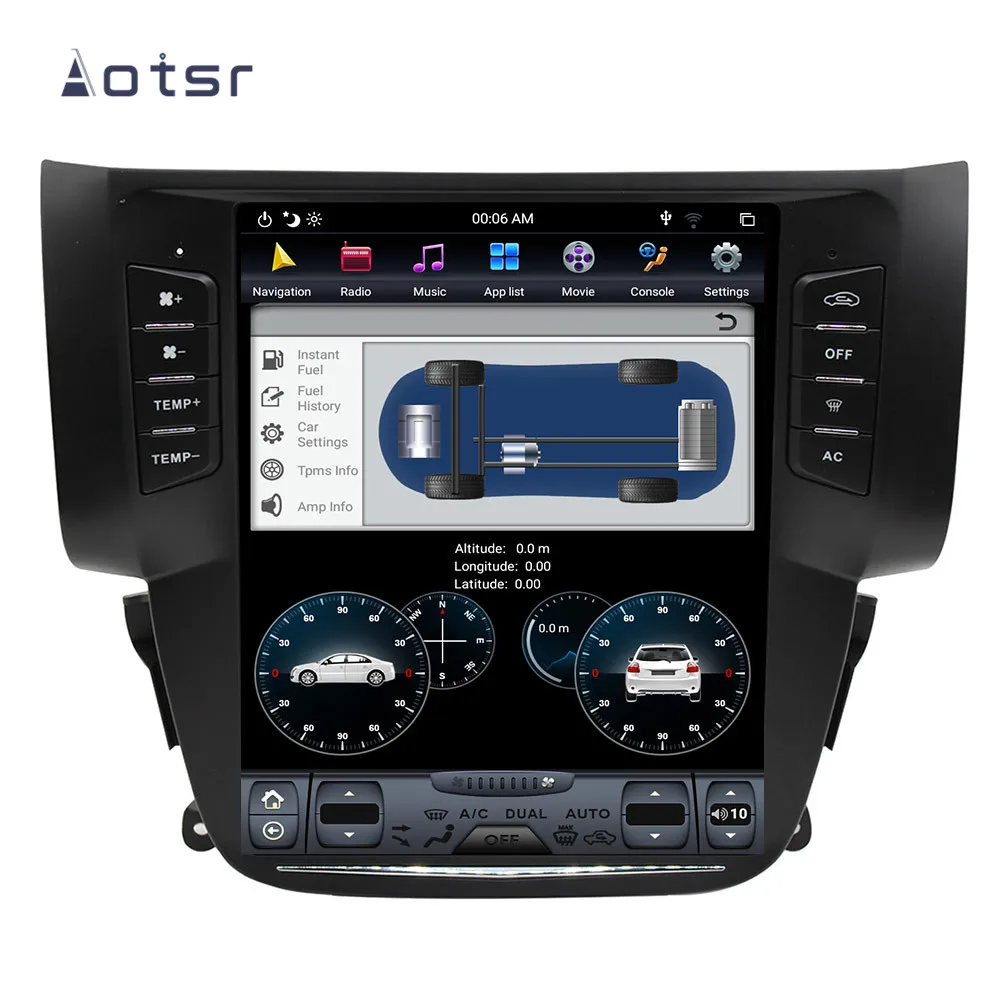 Best Tesla style Android 8.1 GPS Navigation Car DVD Player For Nissan Sylphy 2012-2016 Car Auto radio stereo multimedia player 4+64GB 2