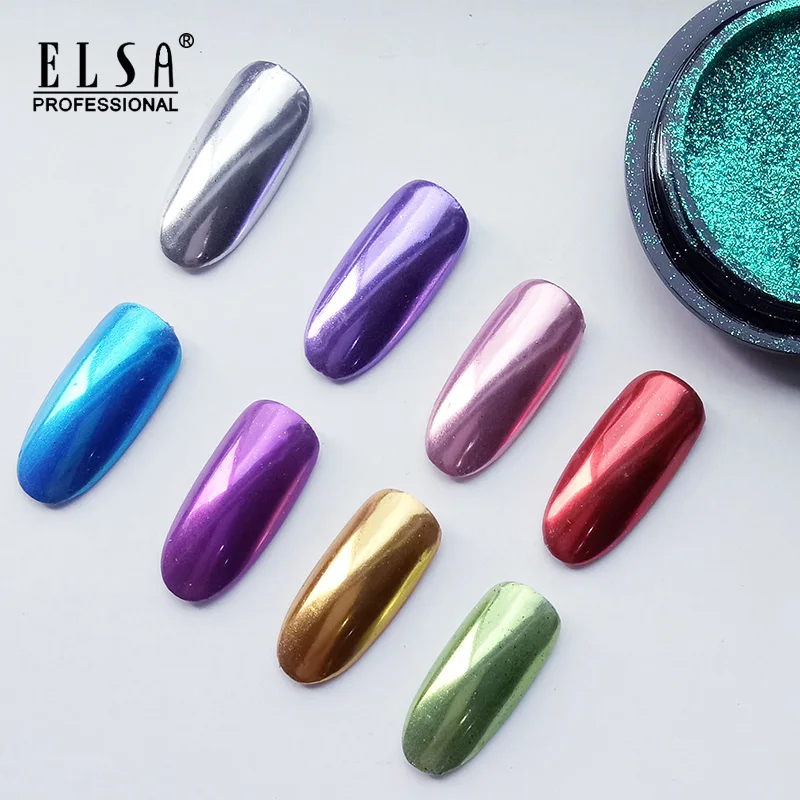 Супер блеск для ногтей ELSA зеркальный титановый порошок розовое золото