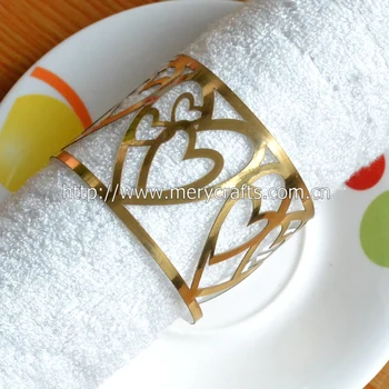 

50pcs heart design napkin ring laser cut wedding napkin ring table centerpieces China post Free shipping