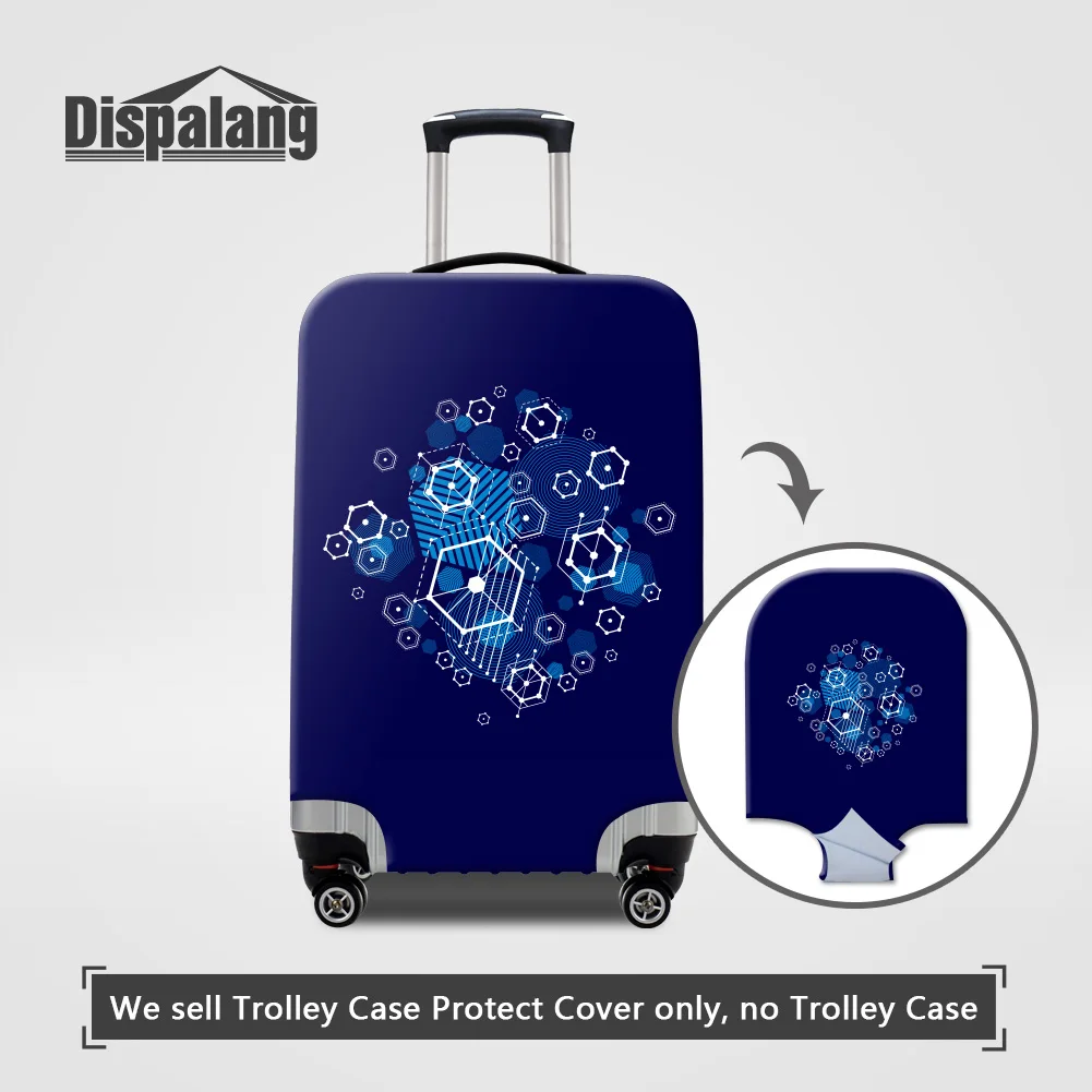 

Dispalang Luggage Cover On Trunk Stretch Elastic Dustproof Protective Covers Luggages Geometric 3D Case For 18-30 Inch Suitcases