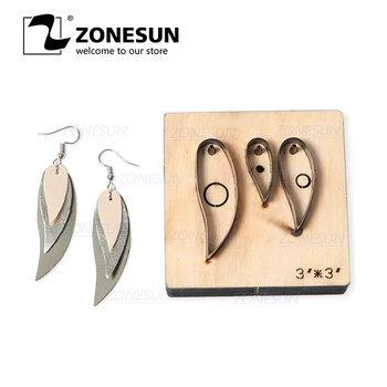 

ZONESUN H6 DIY Custom Cutter Leather Earring Cutting Die Leather Cut Out Earring For Steel Rule Die Cutting Machine Press Tools