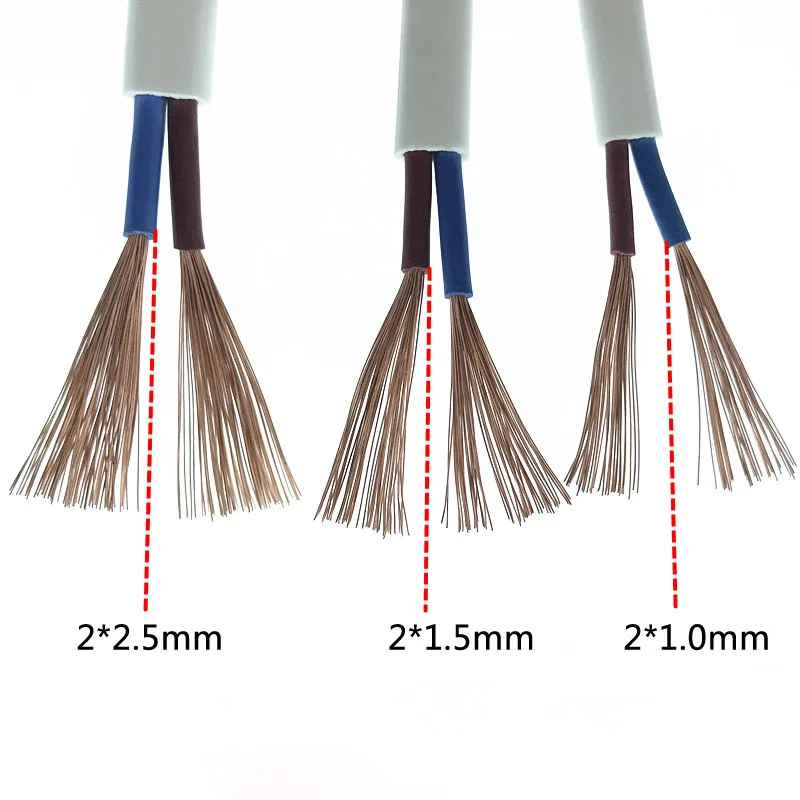 10 метров обустройство дома обшитая электрическая проволока 2 ядра 1/1,5/2,5 мм двойной провод водонепроницаемый многожильный мягкий шнур питания