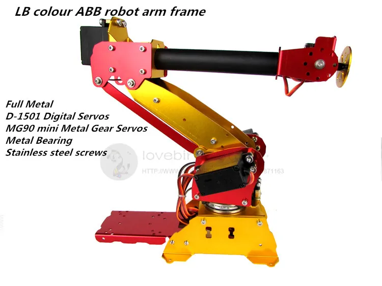 The newest LB colour ABB Industrial robots scaled model 6 DOF robot arm Full Metal + Digital Servos for Teaching and Experiment