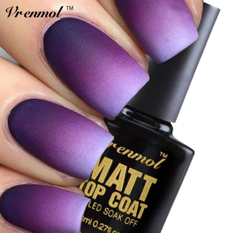 

Vrenmol Matt Matte Top Coat Top It Off Nail Gel Polish Nail Art Vernis UV Gel Lak Lacquer Semi Permanent Cleaning Varnish Glue