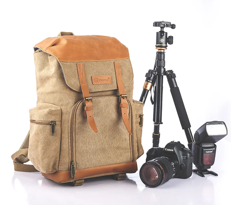 Roadfisher винтажный Повседневный водонепроницаемый холщовый рюкзак для DSLR SLR камеры