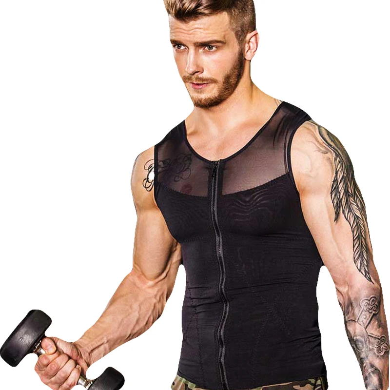 

Men Shapers Ultra Sweat Thermal Muscle Shirt Neoprene Belly Slim Sheath Female Corset Abdomen Belt Shapewear Zip Tops Vest NY044