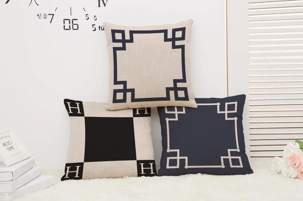 Европейский чехол для дивана, декоративные подушки для дома, с геометрическим рисунком, Ретро стиль, размер H, 45x45 см, наволочки, наволочки