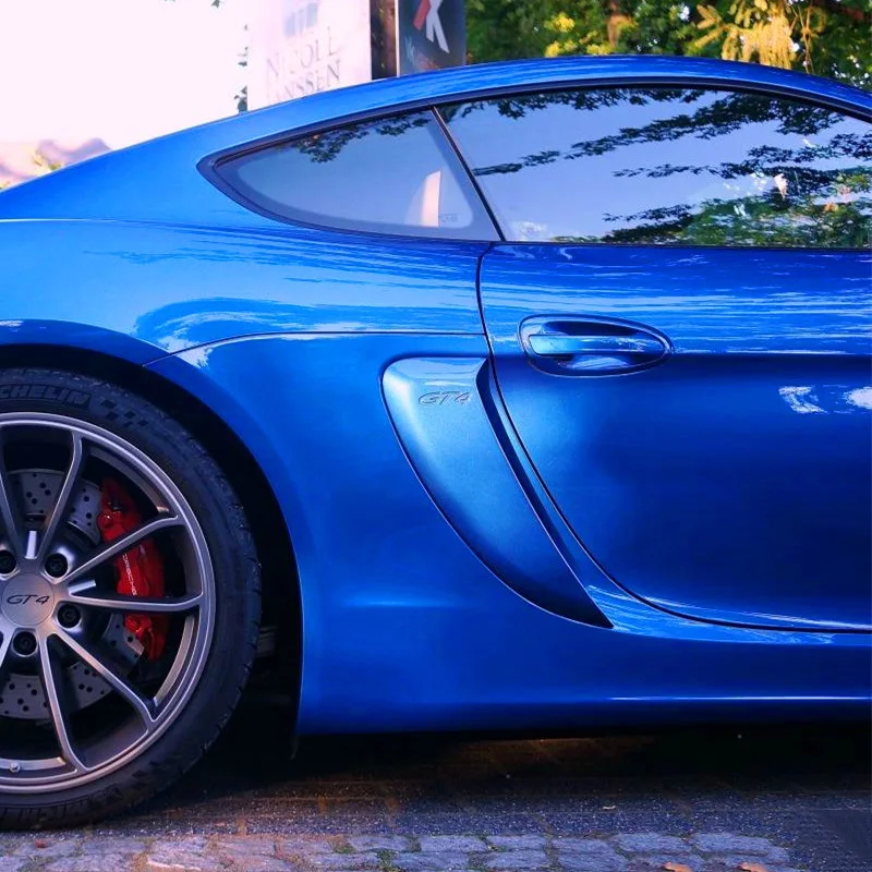 Для Porsche 981 Cayman углеродное волокно боковой Впускной воздуховод с глянцевым