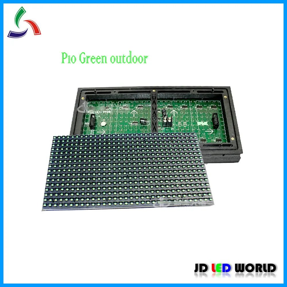 P10 waterproof Green outdoor single color led display screen unit