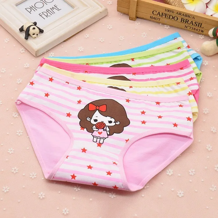 

2019 panties 5pieces Children Underpants Girl Briefs Lovely Cat Cartoon Pure Cotton Comfortable Baby Straight Angle Pants panty