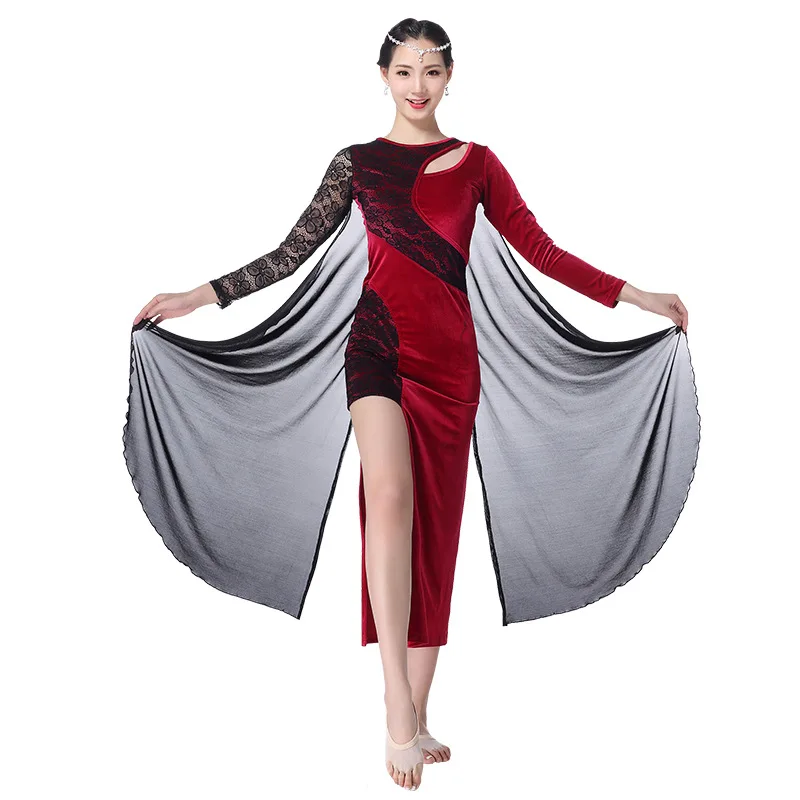 Autumn Winter Dance Wear 2018 Flannelette Dresses with Cape Cloak Long