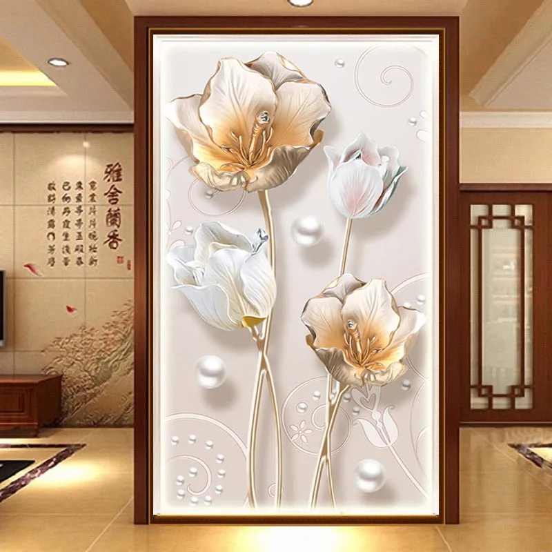 Diamond Painting Tulip Flowers Cross Stitch Diamond Embroidery Full Square /Round Drill Rhinestone Mosaic Home Decoration XY20