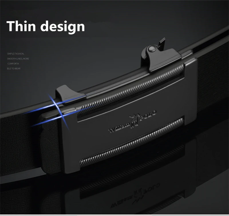 Тонкий ремень с автоматической металлической пряжкой, модный мужской ремень из натуральной коровьей кожи, деловой Повседневный подарок для мужчин